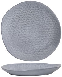 Assiette dîner céramique tissé textile gris 27cm vaisselle moderne