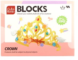 Couronne blocs de construction transparente DIY avec 27 pièces et rubis