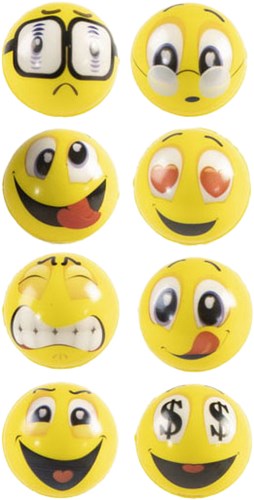 Balle anti-stress visage souriant jaune jouet balle anti-stress