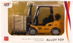 Chariot élévateur jouet métal jaune - Chariot die-cast avec caisse