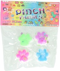 Jonotoys jouet squishy patte d'animal colorée lot de 4 pièces