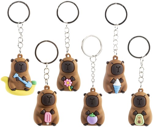 Jonotoys porte-clés capybara 4cm marron plastique cadeau tendance-2