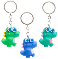 Jonotoys porte-clés dinosaure drôle plastique 4,5cm coloré