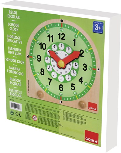 Jumbo horloge éducative en bois pour enfants - horloge d'apprentissage-3