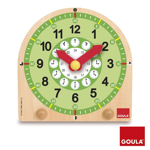 Jumbo horloge éducative en bois pour enfants - horloge d'apprentissage-2