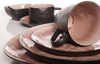 Assiette à dessert céramique ronde laguna old rose 20 cm design rose-3
