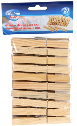 Pince à linge XXL bois marron 20 pièces extra grandes-3