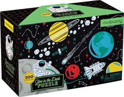 Mudpuppy puzzle espace glow in the dark - 100 pièces carton