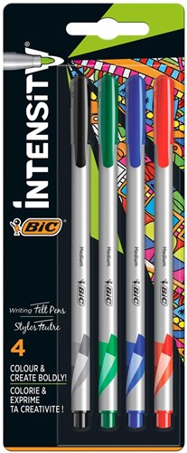 BIC Feutres fins Medium multicolores - 4 pièces - Dessin créatif-2