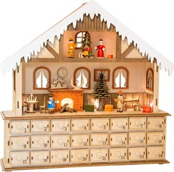 Small Foot calendrier de l'Avent en bois salon avec lumières décoration de Noël