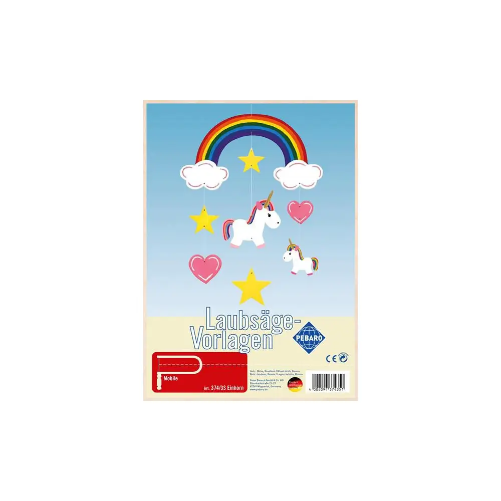 Vedes kit créatif mobile licorne en bois pour enfants - jouet créatif