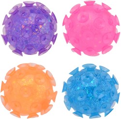 Johntoy balles ventouse pailletées jouet multicolore 12 pièces