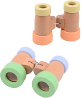 Johntoy jumelles en bois jouet couleurs pastel pour enfants-2