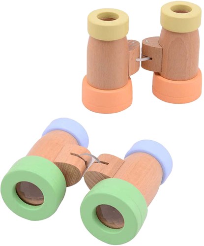 Johntoy jumelles en bois jouet couleurs pastel pour enfants-2