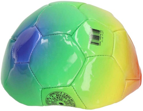 Johntoy ballon de football arc-en-ciel simili cuir - jouet d'extérieur coloré-3