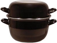 Mosselpan 24 cm Emaille Zwart