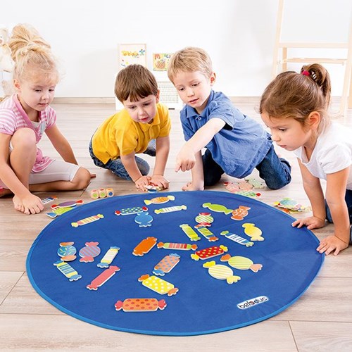 Beleduc jeu en bois XXL Candy - jeu éducatif de couleurs pour enfants