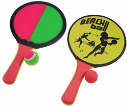 Jeu de ballons de plage en bois 2 en 1 04207