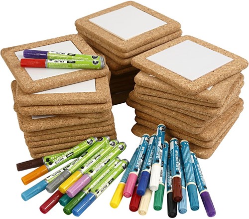 Creativ Company kit créatif dessous-de-verre à peindre 30 pièces liège