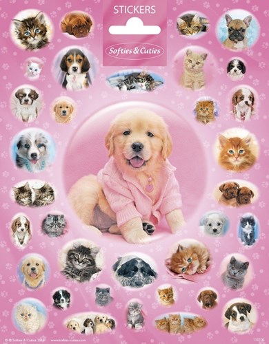 Totum autocollants Cutie Puppies et Kittens - planche d'autocollants animaux
