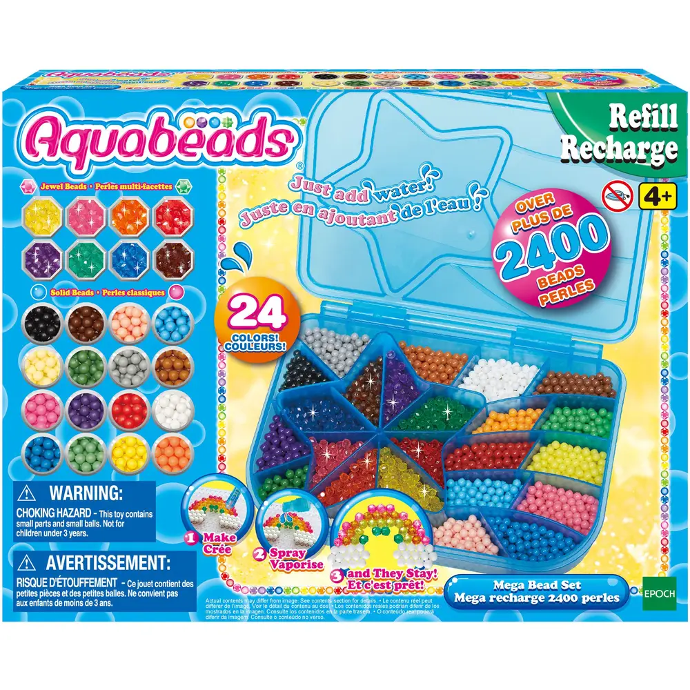 Aquabeads recharge créative méga coffret perles 2400 perles loisirs