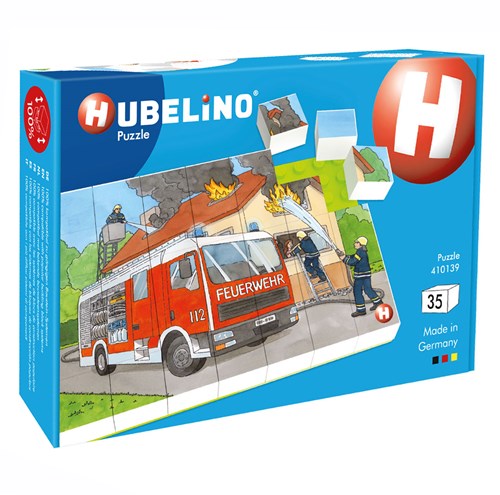 Hubelino puzzle blocs pompiers - puzzle blocs de construction 35 pièces enfants