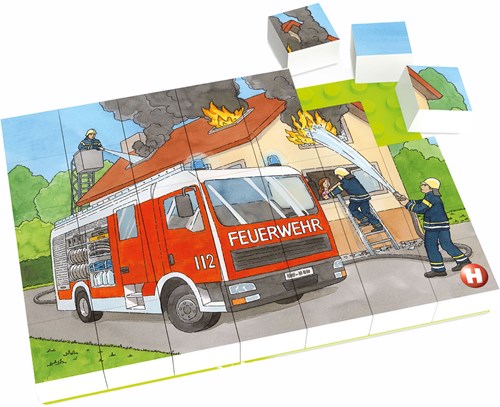 Hubelino puzzle blocs pompiers - puzzle blocs de construction 35 pièces enfants-2