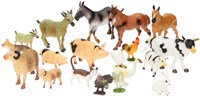 Johntoy animaux de ferme jouet set 20 pièces dans un sac plastique-2