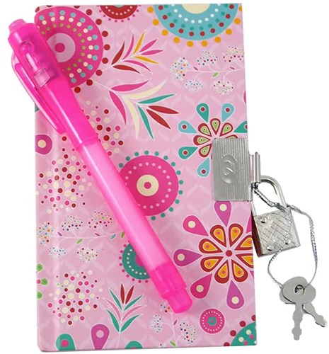 Johntoy journal secret pour filles avec cadenas et stylo - rose-3