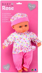 Baby Rose Poupée bébé rose +/- 30 cm. 27443