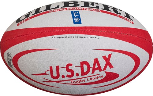 Gilbert ballon de rugby réplique Dax club taille 5 - ballon d'entraînement