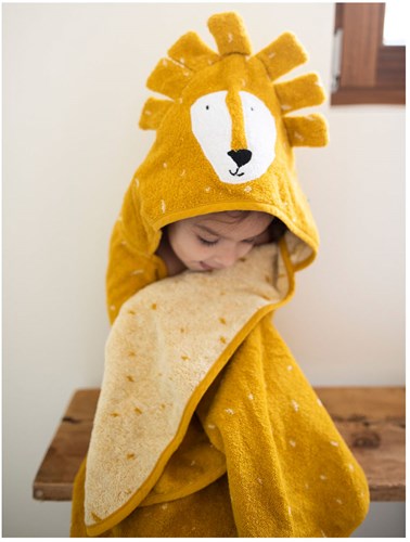 Trixie serviette à capuche coton bio 75x75cm Mr. Lion bébé-2