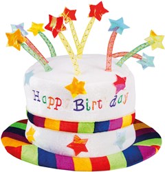 Boland chapeau de fête gâteau d'anniversaire Happy Birthday avec bougies - coloré