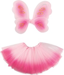 Boland déguisement fée jupe tulle rose ailes paillettes élastique