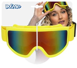 Boland lunettes de ski party néon jaune - accessoire rétro festival carnaval