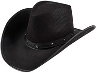 Boland chapeau de cowboy Wichita noir - accessoire festival - 59 cm