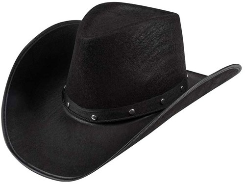 Boland chapeau de cowboy Wichita noir - accessoire festival - 59 cm