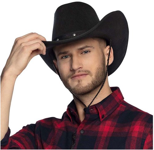 Boland chapeau de cowboy Wichita noir - accessoire festival - 59 cm-3