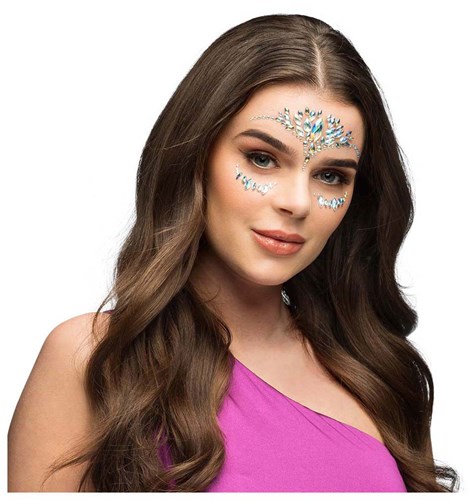 Boland bijoux de visage set maquillage Olivia festival paillettes-2