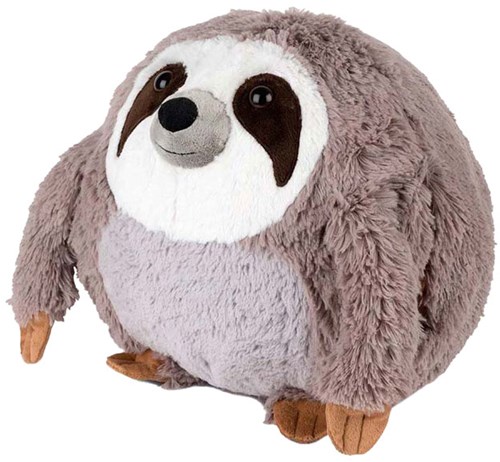 Noxxiez peluche chauffe-mains paresseux coussin 35cm gris blanc