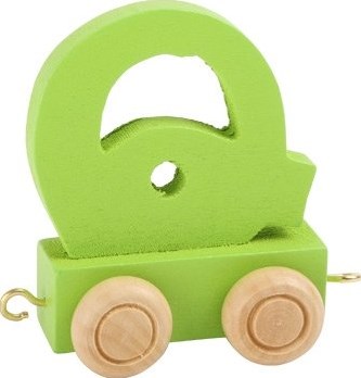 Small Foot wagon de train lettre en bois Q vert - décoration jouet