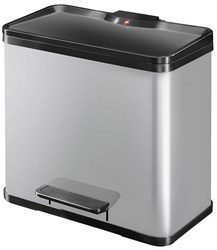 Hailo poubelle à pédale tri des déchets duo plus 26 litres argent cuisine