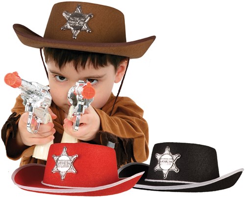 Boland chapeau de cowboy feutre enfant déguisement shérif 55 cm polyester