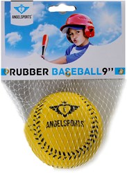 Balle de baseball jouet en caoutchouc 9 pouces dans un filet - multicolore