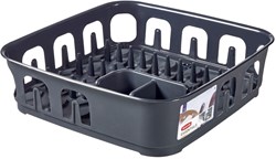 Curver égouttoir plastique essentials gris avec porte-couverts 40x40 cm
