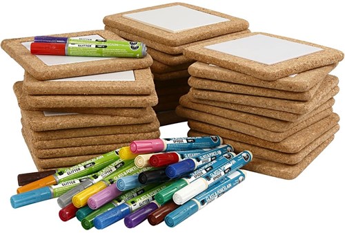 Creativ Company kit créatif dessous-de-verre à peindre 30 pièces liège-3