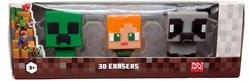 Lobbes set de gommes 3D Minecraft - 3 pièces - jouet style pixel