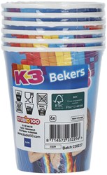 Folat gobelets K3 papier 250ml 6 pièces fête d'anniversaire