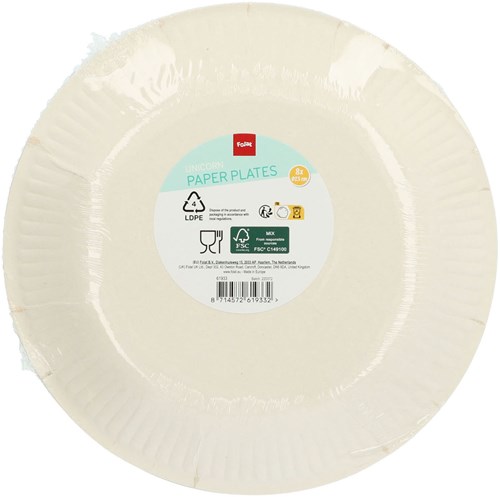 Folat - Assiettes en papier licorne 23cm pour fête d'enfants, 8 pièces-3