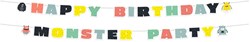 Folat guirlande de lettres Monster Bash - décoration de fête colorée papier 2 pcs